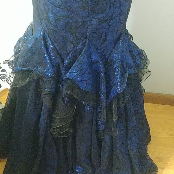 NWT Jasmine Mermaid Style Navy Sequined Strapless Prom Dress 2 - Picture 8 of 10